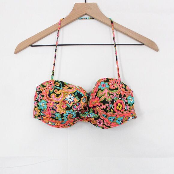 Victorias Secret Mix and Match Colorful Paisley Bandeau Bikini Top 36D - Picture 1 of 6